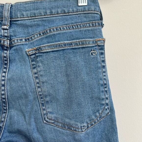 Rag & Bone Women's Fringe Hem Paint Stroke Denim Skinny Jeans Blue Size 25 - Picture 4 of 12